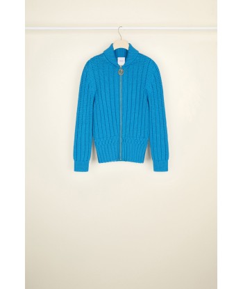 Cardigan con zip in maglia a costine brillant des détails fins