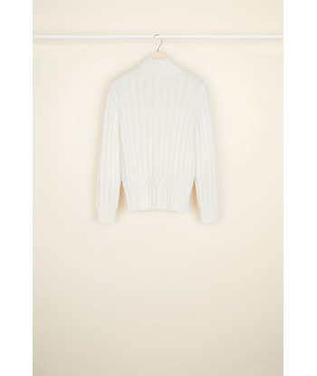 Cardigan con zip in maglia a costine de la marque