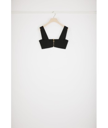 Bralette con zip in tweed di misto cotone pas cher