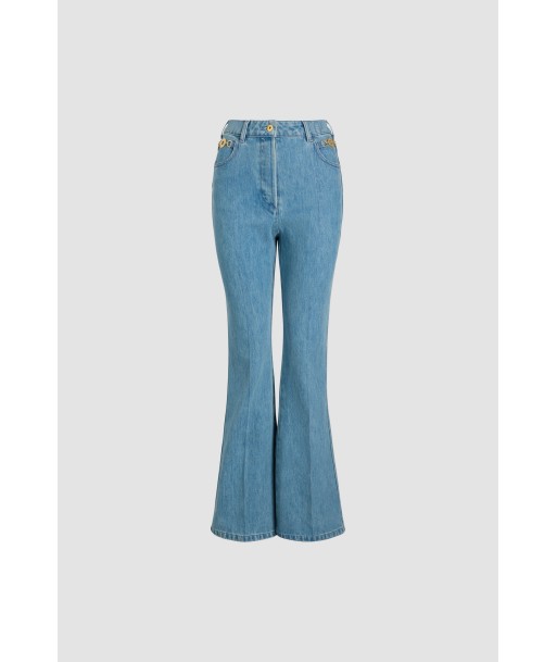 Pantalone flare in denim bio pas cher 