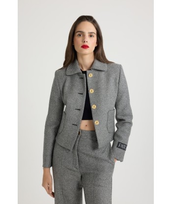 Giacca corta in tweed stretch de France