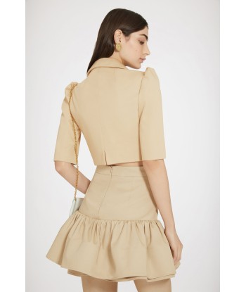 Minigonna con balza in gabardine Comparez plus de prix