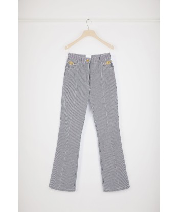 Pantalone flare in denim bio stampato En savoir plus