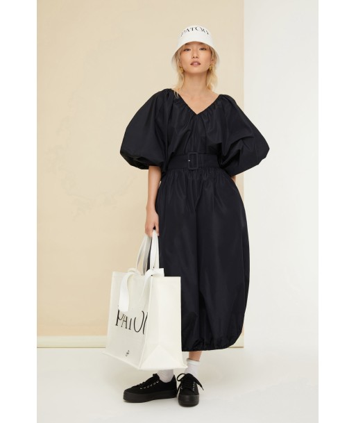 Belted maxi dress in eco-friendly faille 50-70% off 