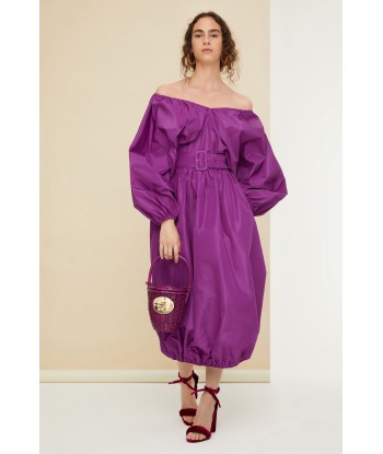 Belted maxi dress in eco-friendly faille Economisez 