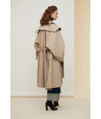 Cappotto oversize in gabardina bio con collo rimovibile commande en ligne