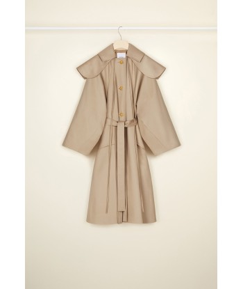 Cappotto oversize in gabardina bio con collo rimovibile commande en ligne