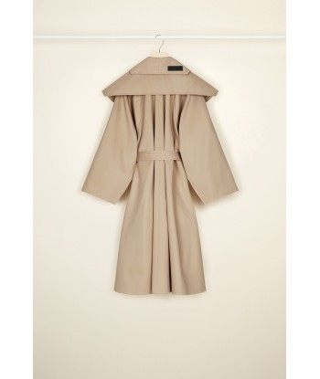 Cappotto oversize in gabardina bio con collo rimovibile commande en ligne