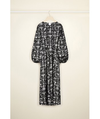 Maxi shirt dress in printed eco twill satin prix